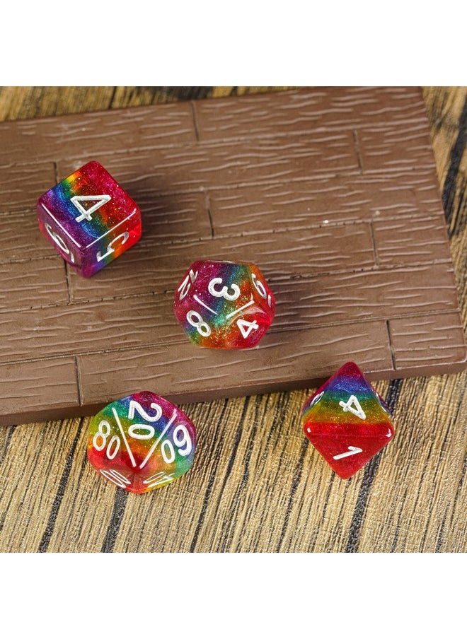 HDdais - 7Pcs Rainbow-Pride Polyhedral Dice Set, Homosexual Flag D&D Dice For Dungeons And Dragons, Dnd Dice For Rpg Mtg And Other Table Games - Image 1