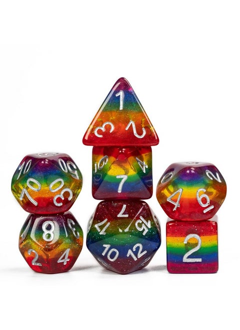 7Pcs Rainbow-Pride Polyhedral Dice Set, Homosexual Flag D&D Dice For Dungeons And Dragons, Dnd Dice For Rpg Mtg And Other Table Games