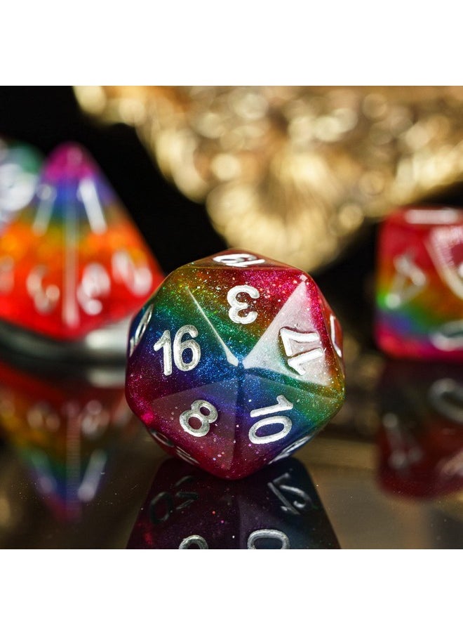 HDdais - 7Pcs Rainbow-Pride Polyhedral Dice Set, Homosexual Flag D&D Dice For Dungeons And Dragons, Dnd Dice For Rpg Mtg And Other Table Games - Image 1