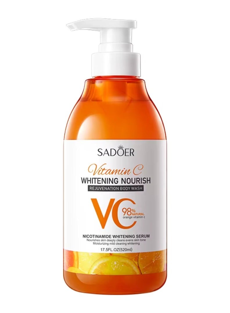 SADOER 520ml Vitamin C Whitening Nourish Rejuvenation Body Wash for Dull & Uneven Skin Vitamin C Brightening Shower Gel For Women and Men - Image 1
