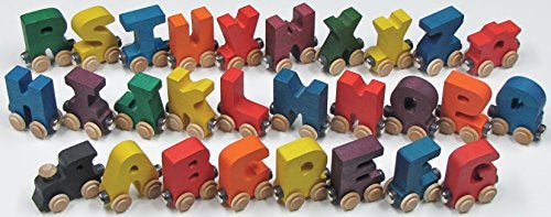 Maple Landmark Bright A-Z NameTrains Alphabet Train - Made in USA - Image 2