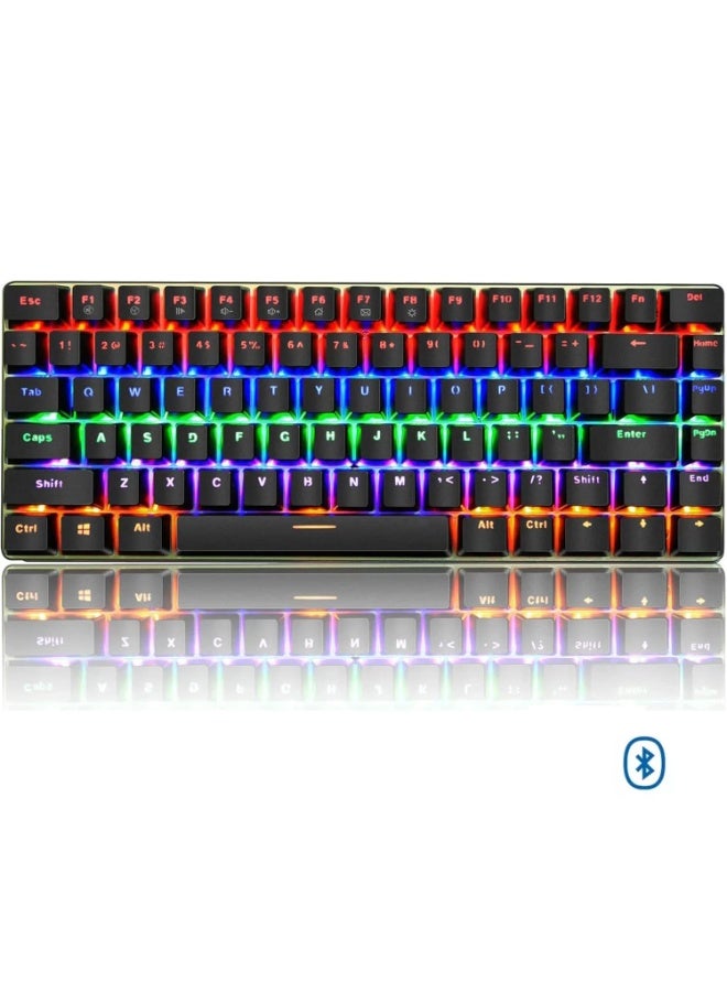 A-jazz NACODEX GEEK AK33 Bluetooth & Wired Mechanical Keyboard, Rainbow LED Backlit, Blue Switch - Image 1