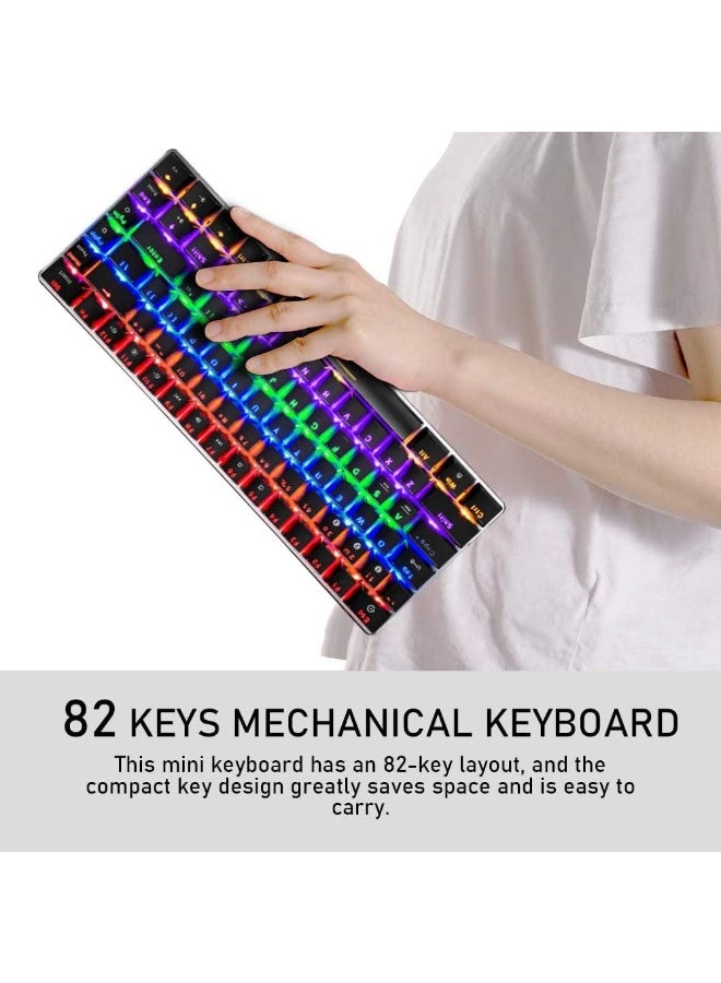 A-jazz NACODEX GEEK AK33 Bluetooth & Wired Mechanical Keyboard, Rainbow LED Backlit, Blue Switch - Image 2