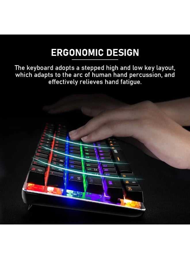 A-jazz NACODEX GEEK AK33 Bluetooth & Wired Mechanical Keyboard, Rainbow LED Backlit, Blue Switch - Image 4