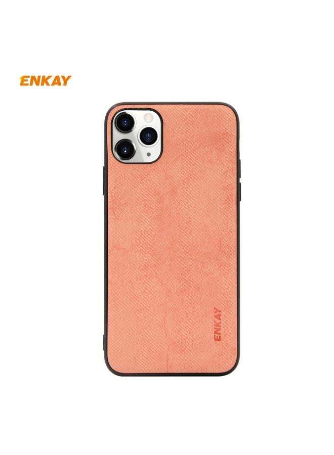Case For iPhone 11 Pro Max ENK-PC030 Business Series Fabric Texture PU Leather + TPU Soft Slim Case Cover