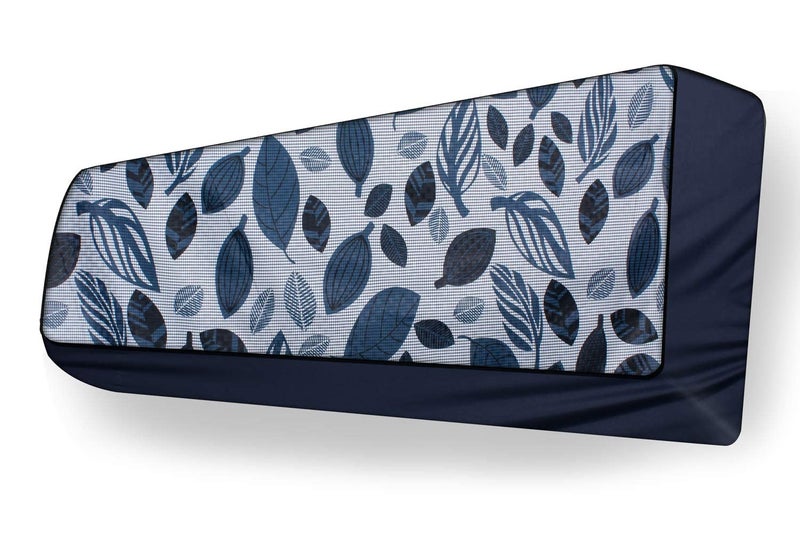 MW PRINTS Split Ac Cover Indoor Unit For 1.5 Ton Capacity Polyester material | attractive Prints| Water Resistance | Dustproof |Ensuring Longevity | Floral print | ( Blue and white ) - Image 3