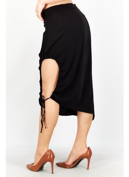NA-KD Women Solid Midi Skirt, Black  - Image 3