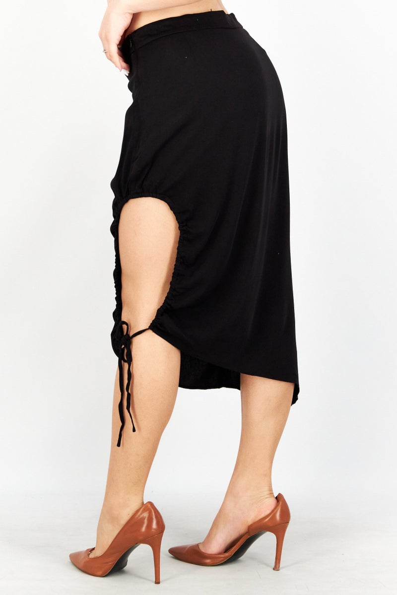 NA-KD تنورة ميدي نسائية سادة، سوداء - Image 3