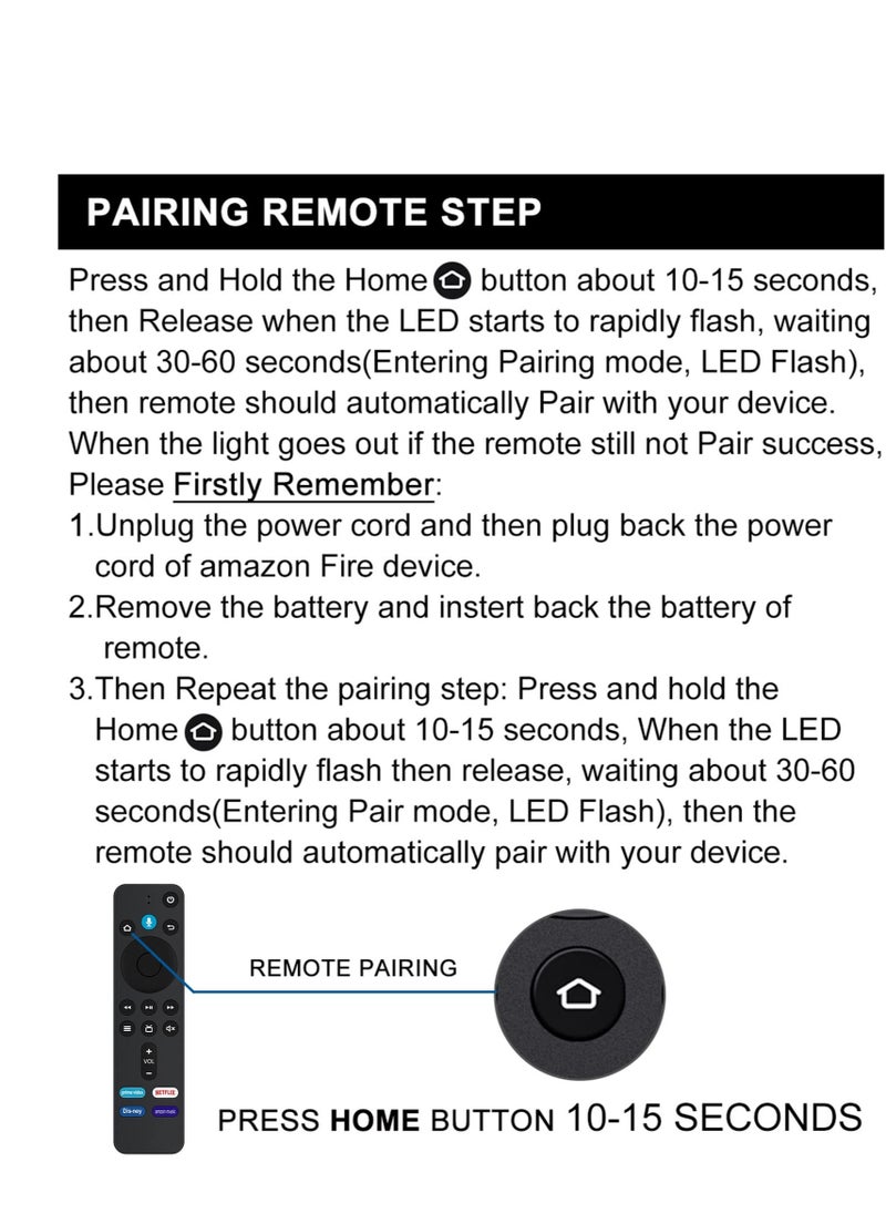 Replacement 3rd-Gen Voice Remote Control Fit for Amazon Fire TV Stick Max Sub L5B83H L5B83G 2nd-Gen