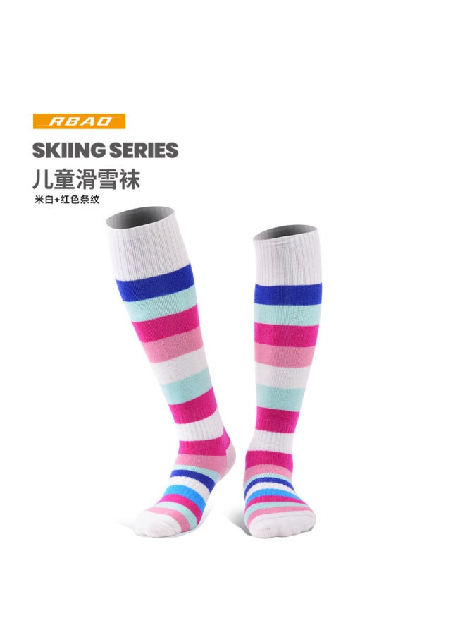 Big Sale New Long Stripesd Kidsren's Roller Skating Ski Socks Thickeneded Full Terry Socks Boys And Girls Snow Socks 3319