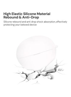 FARROBIZZ Silicone Case Compatible with HUAWEI FreeClip, Shockproof and Scratch-Resistant Full-Body Protection Headphone Cover with Anti-Lost Keychain- White  - Image 5