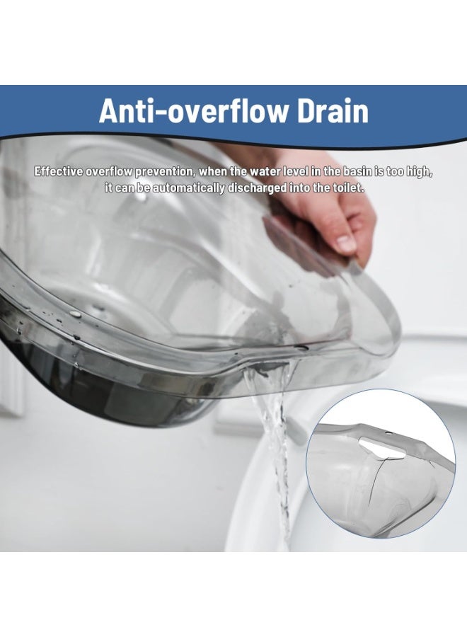 حمامات سيتز لمقعد المرحاض، حمام سيتز للعناية بعد الولادة، حمام سيتز للبواسير مع فلوشير للنساء الحوامل، مقعد بخار يوني، حوض نقع لعلاج الالتهاب، يناسب المرحاض العالمي (شفاف) - Image 3