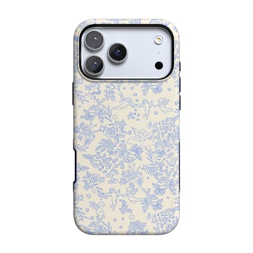 Casely iPhone 17 Pro Case | Cupid's Canvas | Periwinkle Floral | Bold Protective Design | Compatible with MagSafe - Image 1