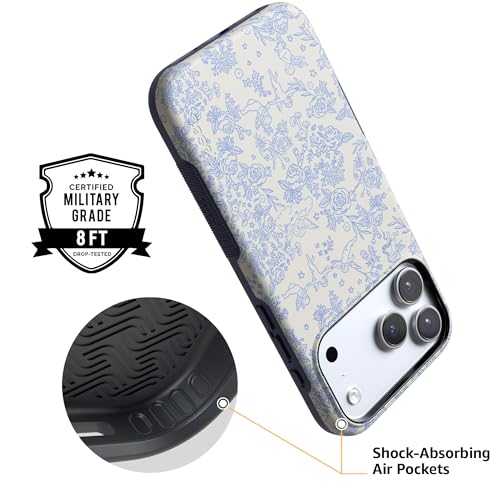 Casely iPhone 17 Pro Case | Cupid's Canvas | Periwinkle Floral | Bold Protective Design | Compatible with MagSafe - Image 4