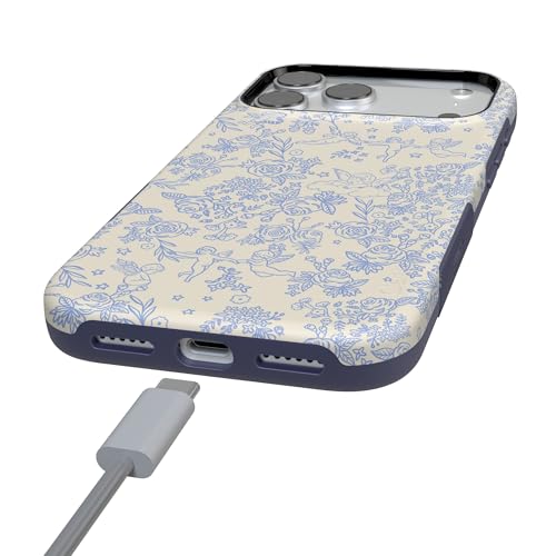 Casely iPhone 17 Pro Case | Cupid's Canvas | Periwinkle Floral | Bold Protective Design | Compatible with MagSafe - Image 5