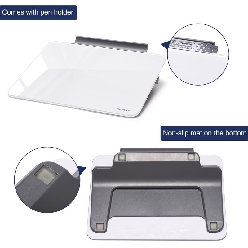 TSJ OFFICE Small Desktop Whiteboard - Glass Dry Erase Board 8 X 6 Inches Tabletop Easel Whiteboard with Stand, Desk Board Buddy for Artist, Teacher and Student - Image 5