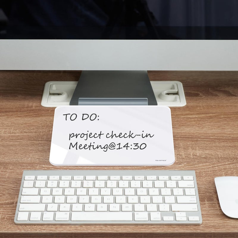 TSJ OFFICE Small Desktop Whiteboard - Glass Dry Erase Board 8 X 6 Inches Tabletop Easel Whiteboard with Stand, Desk Board Buddy for Artist, Teacher and Student - Image 4