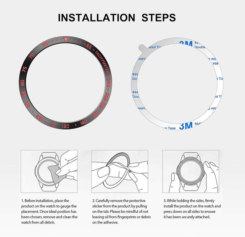 BaiHui Stainless Steel Bezel Ring Compatiable with Garmin Fenix 5/5 Plus Bezel Ring Adhesive Cover Anti Scratch & Collision Protector for Garmin Watch Accessory (Black - Not Fit Fenix 5X / 5S) - Image 3