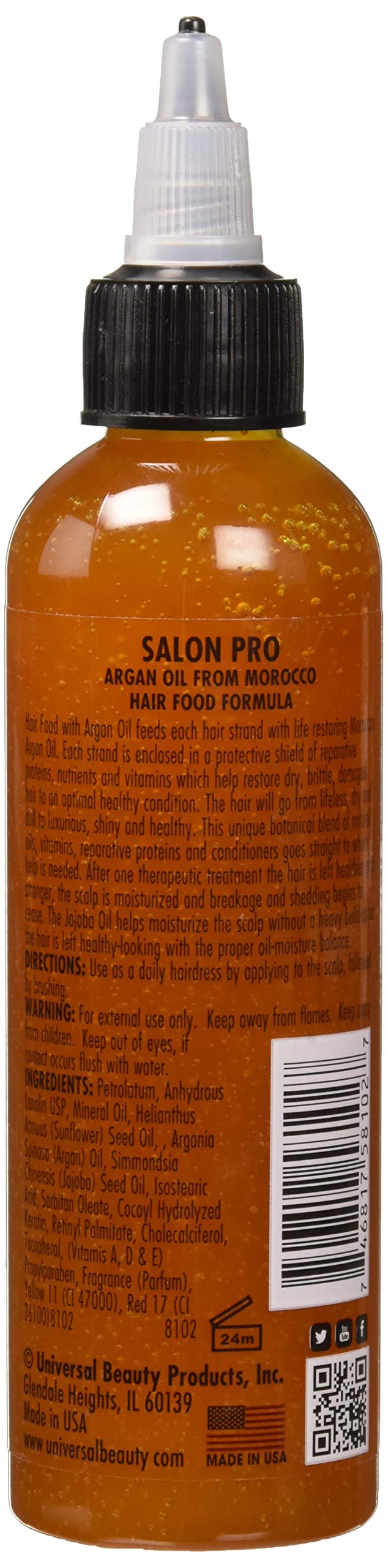 SalonPro Hair Food Argan Oil 4 Oz - Image 2