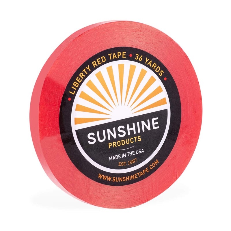 Sunshine Tape Daily Wear Hair System Tape Roll - Liberty Red Liner Wig Tape - Doublesided Ultra Hold Hair Tape for Wigs, Toupee, Hair Systems - 1-14 Day Hold - 1/2" x 36yds - Image 1