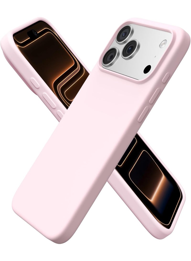 Q TRIPLE A Premium Liquid Silicone Protective Case for iPhone 17 Pro Max - Slim Soft-Touch Shockproof Cover, Available in 27 Vibrant Colors (Chalk Pink) - Image 1