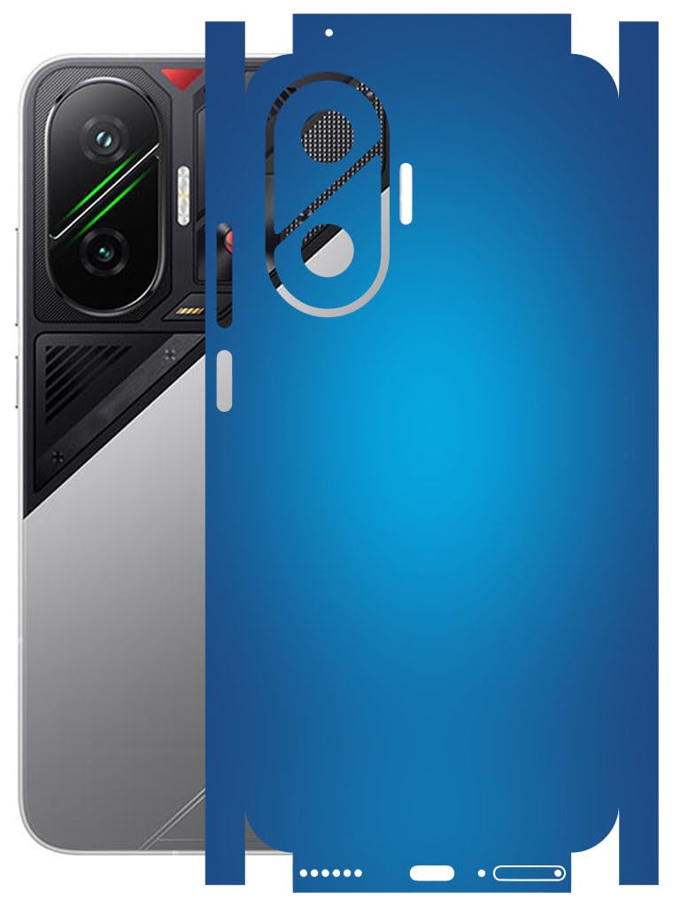 AtOdds Mobile Skin Sticker Wrap | Compatible for Poco F7 (5G) | Scratchproof Matte Finish | Full Coverage for All Sides & Camera Protection (Aqua Blue) - Image 1