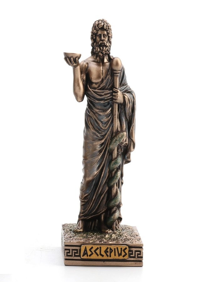 Veronese Design 3 5/8 Inch Asclepius Greek God of Medicine Resin Hand Painted Bronze Finish Miniature Figurine - Image 1