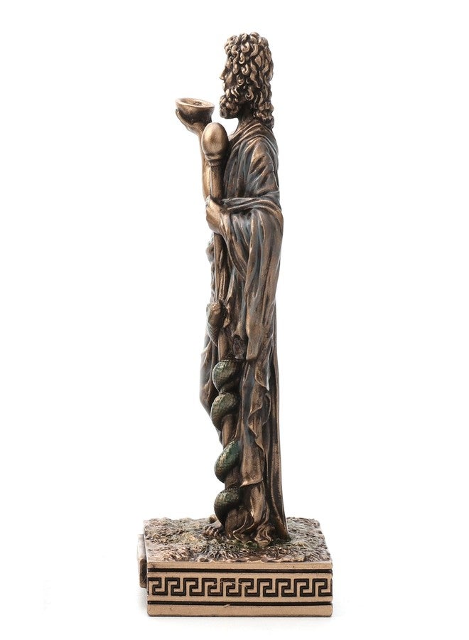 Veronese Design 3 5/8 Inch Asclepius Greek God of Medicine Resin Hand Painted Bronze Finish Miniature Figurine - Image 5