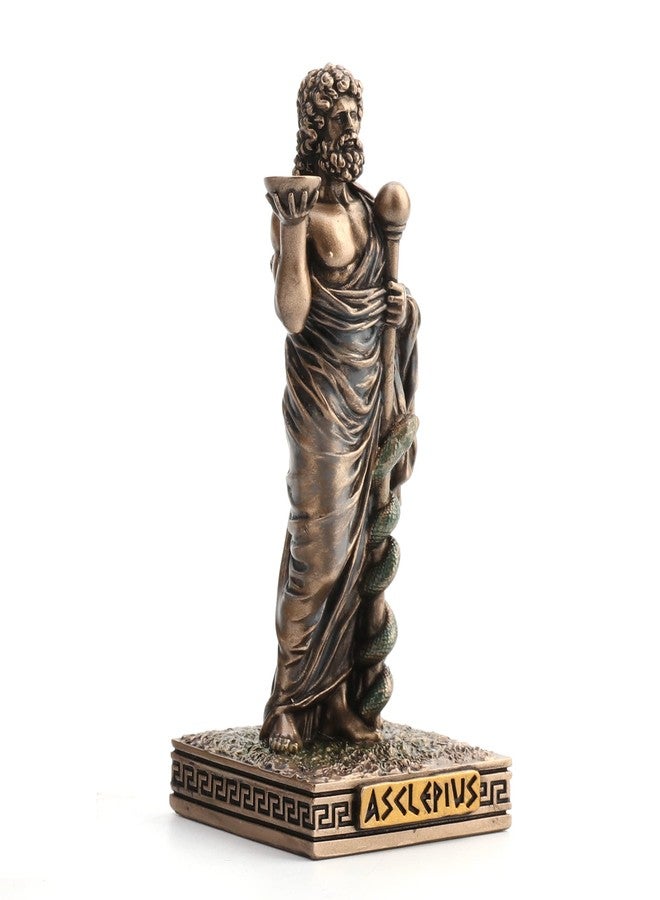 Veronese Design 3 5/8 Inch Asclepius Greek God of Medicine Resin Hand Painted Bronze Finish Miniature Figurine - Image 2
