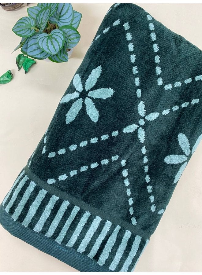 توالا منشفة حمام قطنية خضراء داكنة ٨٦*١٥٠ - Image 2