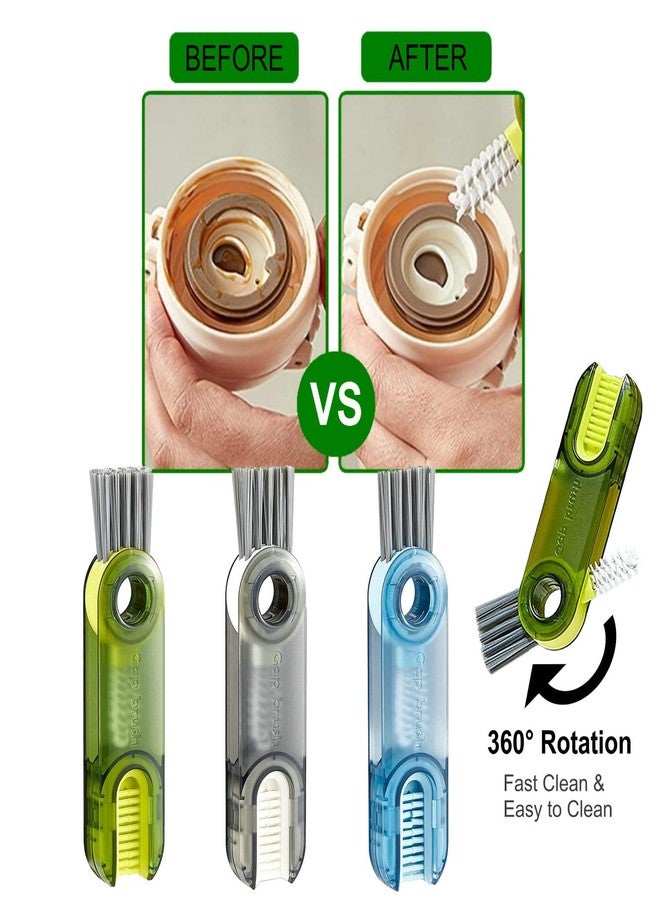 JUPITER WARRIOR 3 in 1 Multifunctional Cleaning Brush Tiny Bottle Cup Lid Brush Straw Cleaner Tools Multi-Functional Crevice Cleaning Brush Home Kitchen Cleaning Tools -1PC Grey - Image 3
