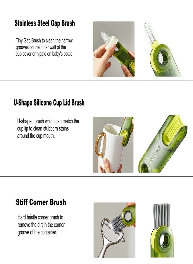 JUPITER WARRIOR 3 in 1 Multifunctional Cleaning Brush Tiny Bottle Cup Lid Brush Straw Cleaner Tools Multi-Functional Crevice Cleaning Brush Home Kitchen Cleaning Tools -1PC Grey - Image 2