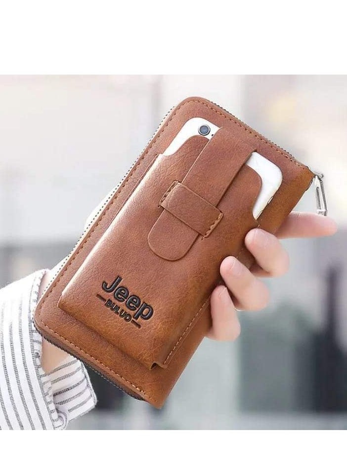 Jeep Buluo Fashionable and practical pocket wallet - black with mobile case  - Image 1
