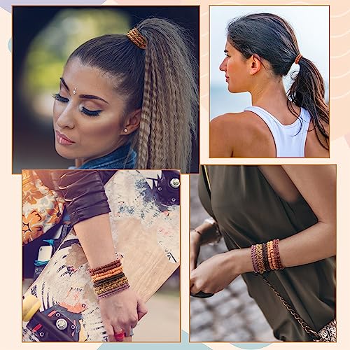 KANPRINCESS Hair Tie Bracelet, 10Pcs Boho Hair Ties For Girls and Women, Elastic Hair Ties, Hair Bands For Ponytails, Ponytail Holder For Daily Life, Sport, Cooking, Working - Image 5