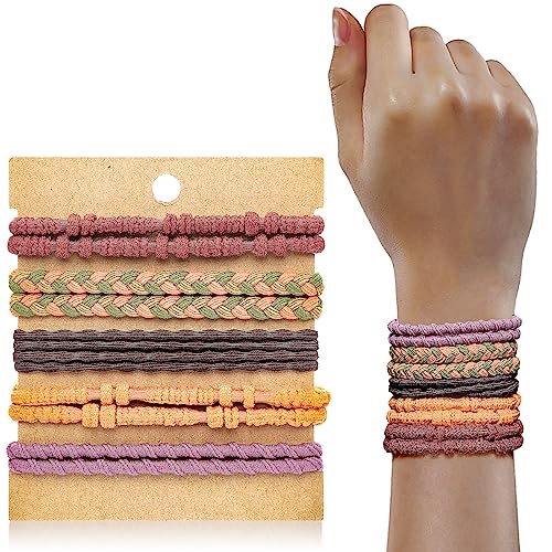 KANPRINCESS Hair Tie Bracelet, 10Pcs Boho Hair Ties For Girls and Women, Elastic Hair Ties, Hair Bands For Ponytails, Ponytail Holder For Daily Life, Sport, Cooking, Working - Image 1
