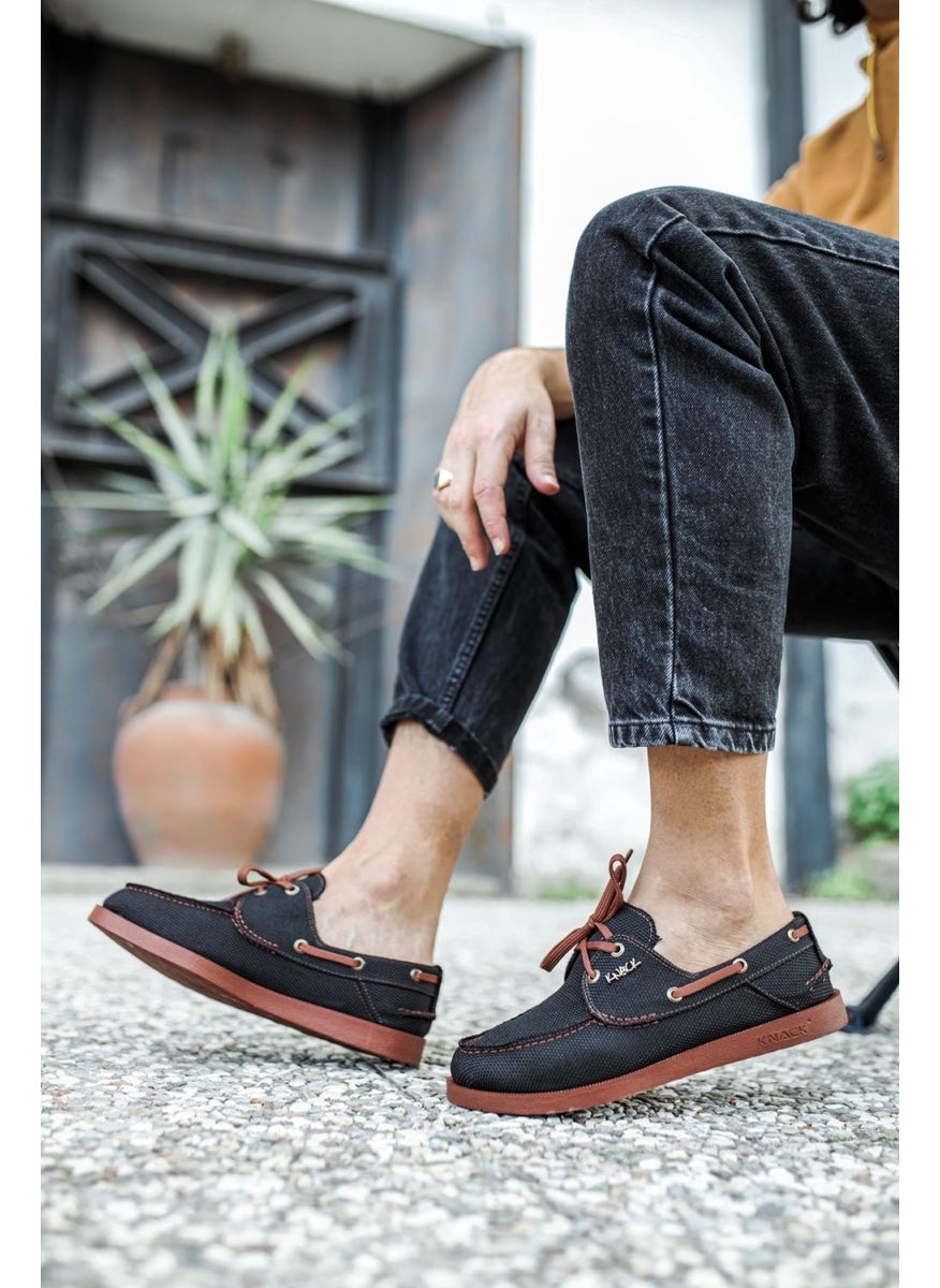 KnACK - Seasonal Linen Shoes 008 Black (Taba Sole) - Image 1