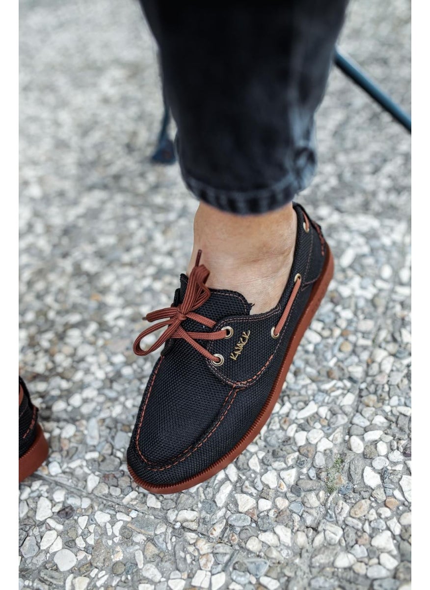 KnACK - Seasonal Linen Shoes 008 Black (Taba Sole) - Image 1