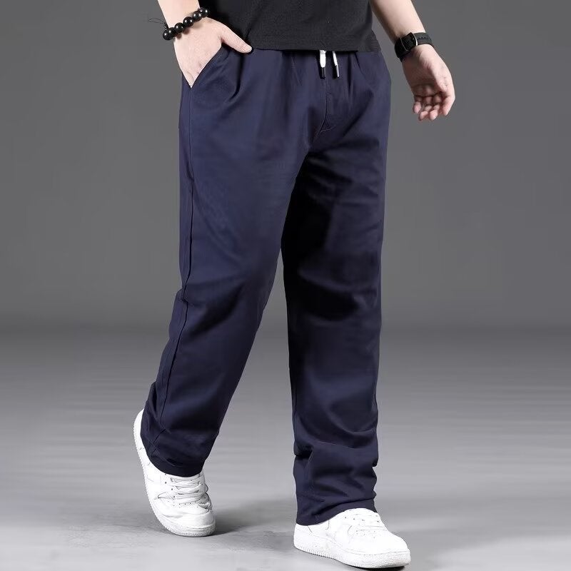 Plus Size Casual Pants Men Straight Loose Fat Pants Spring Summer Men'S Plus Size Big Fat 100Kg Long Pants - Image 1