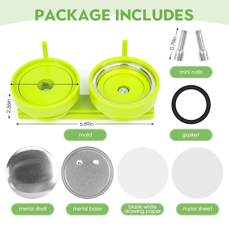 gocreate 75 mm 3" Large Button Press Machine Interchangeable Die Mold for Slide Rail Button-Maker Machine Supplies for Pin Press Machine - Image 2