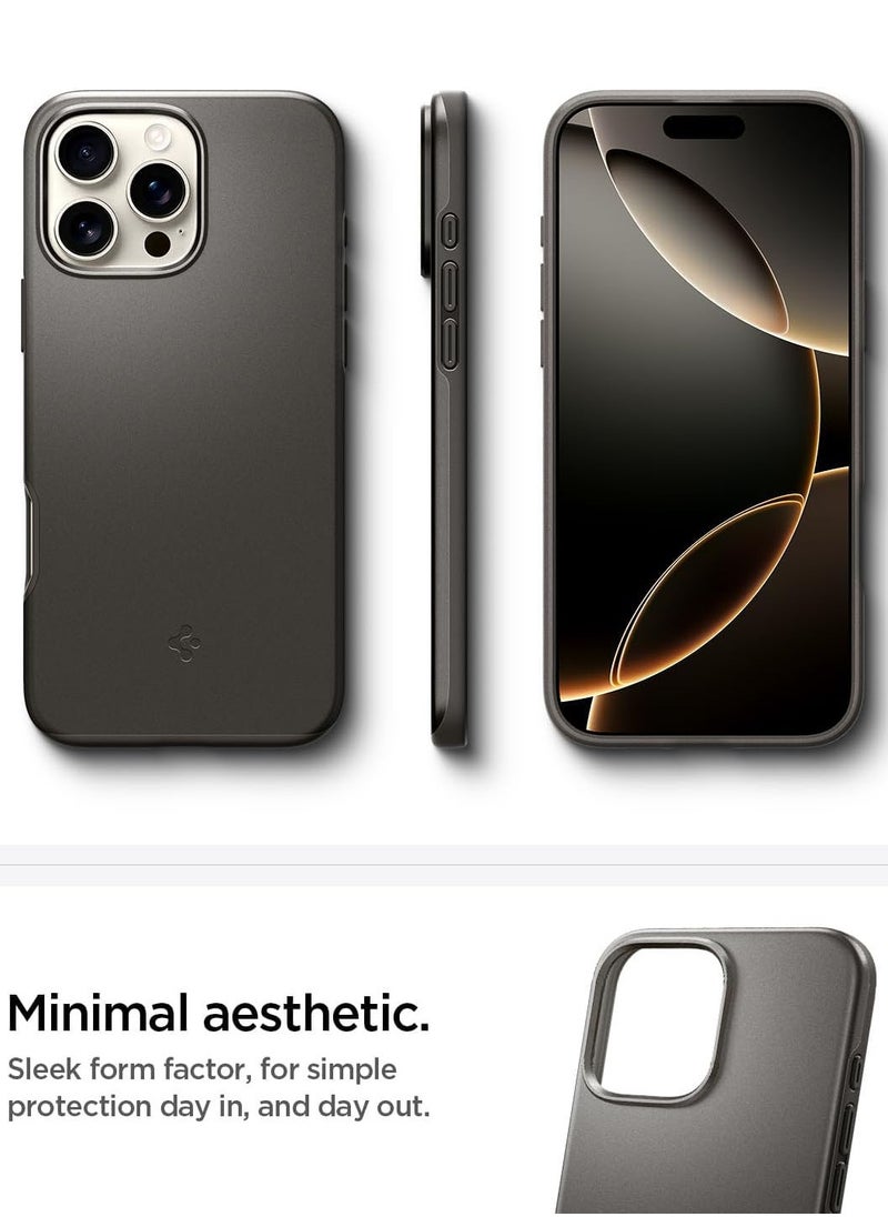 Spigen - غطاء ماغ سيف نحيف مناسب لجهاز آيفون 16 برو ماكس (2024) - لون رمادي معدني - Image 1