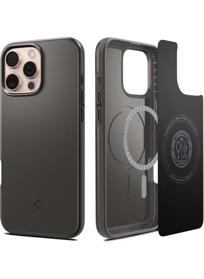 Spigen - غطاء ماغ سيف نحيف مناسب لجهاز آيفون 16 برو ماكس (2024) - لون رمادي معدني - Image 1