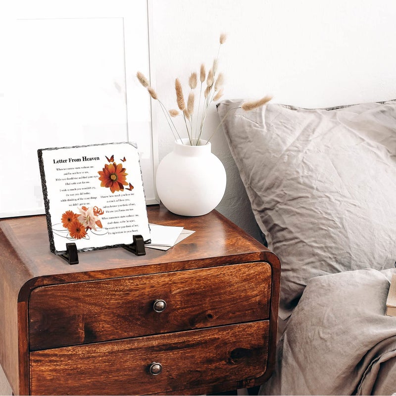 Sympathy Plaques Gifts for Loss of Mother Bereavement/Grief/Memorial Gift Funeral Decor Sign in Memory of Loved One Sorry for Your Loss Decorative Signs (Square-Letter from heaven) - Image 2