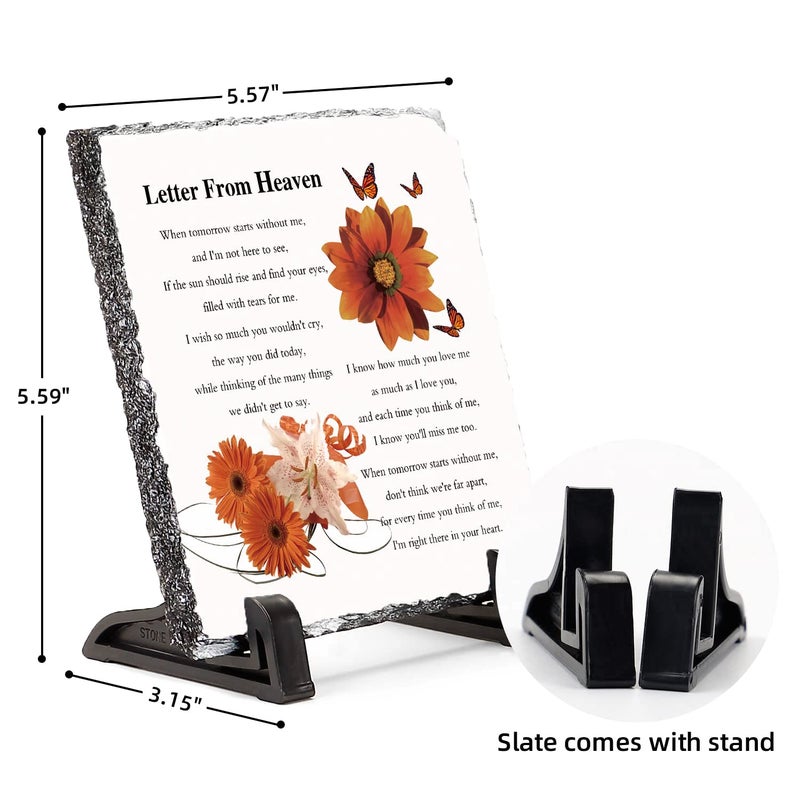 Sympathy Plaques Gifts for Loss of Mother Bereavement/Grief/Memorial Gift Funeral Decor Sign in Memory of Loved One Sorry for Your Loss Decorative Signs (Square-Letter from heaven) - Image 3