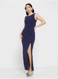 Little Mistress Satin Bow Maxi Bridesmaid Dress  - Image 4