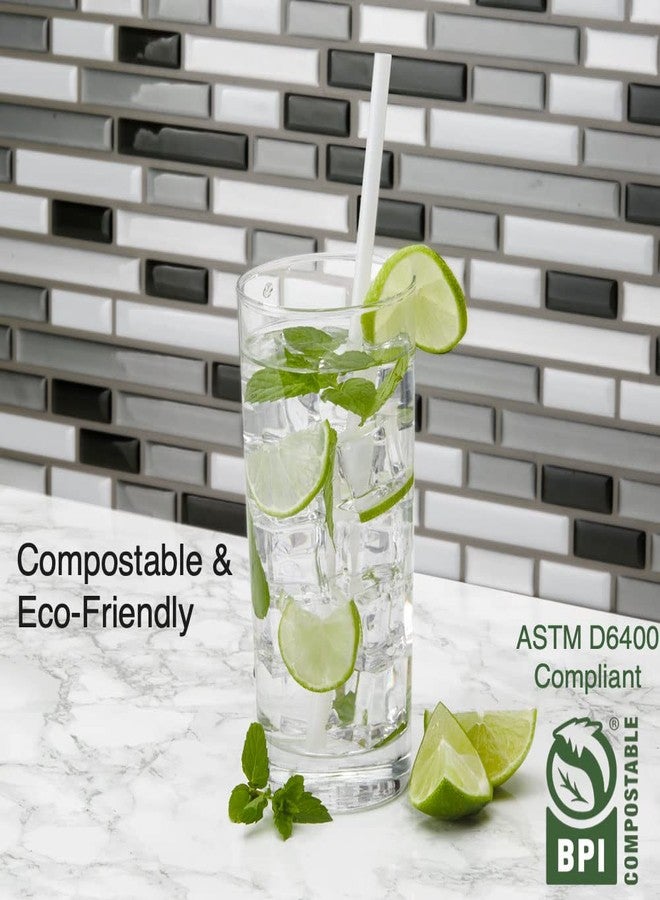 BERYLAND Compostable Drinking Straws - Bulk Pack of 300 - Plastic Alternative Corn-Starch Based Straw for Beverages, Smoothies and Drinks - Image 2