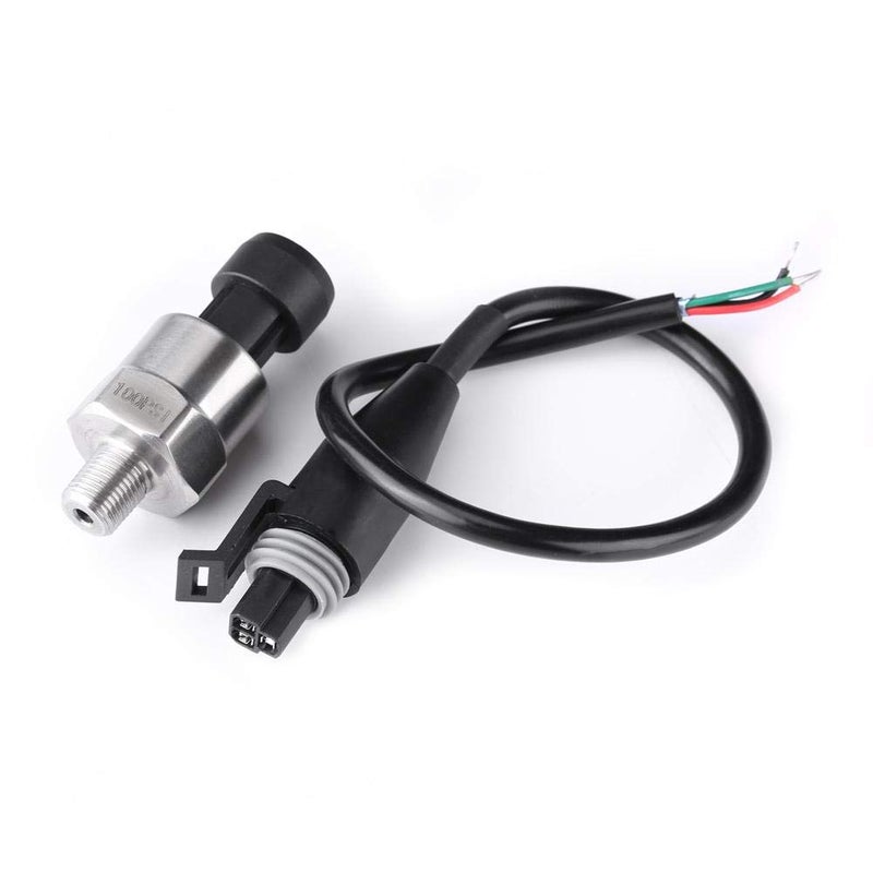 Wal front Pressure Transducer Sender Sensor for Oil Fuel Air Water,1/8" NPT Thread Stainless Steel (100 PSI) - Image 1
