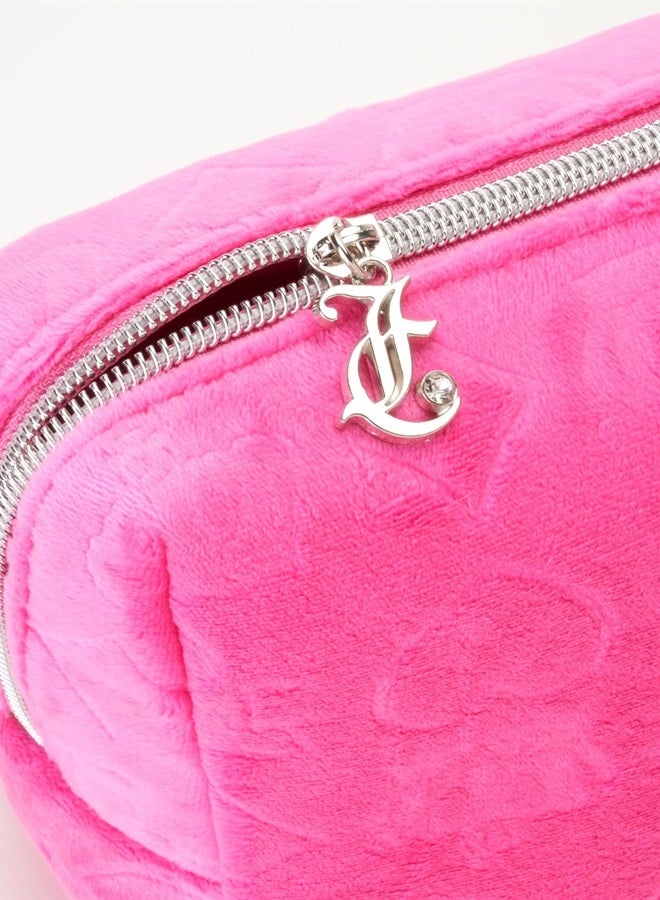 Juicy Couture حقيبة مستحضرات التجميل النسائية - حقيبة مكياج وأدوات تجميل للسفر، وردي فاتح - Image 3