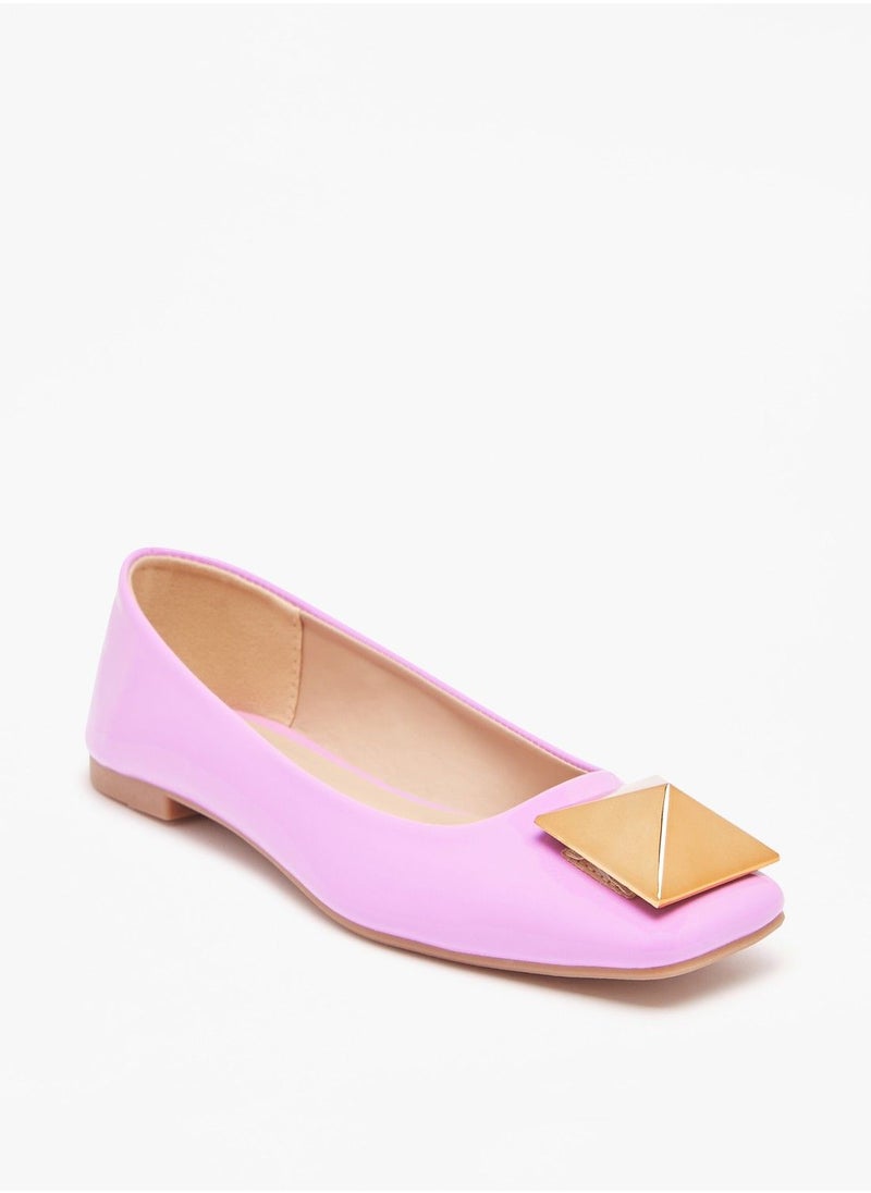 Flora Bella - Flora Bella Embellished Square Toe Ballerina Shoes - Image 1