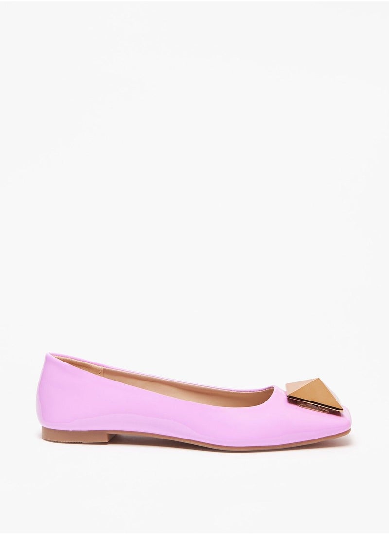 Flora Bella - Flora Bella Embellished Square Toe Ballerina Shoes - Image 1