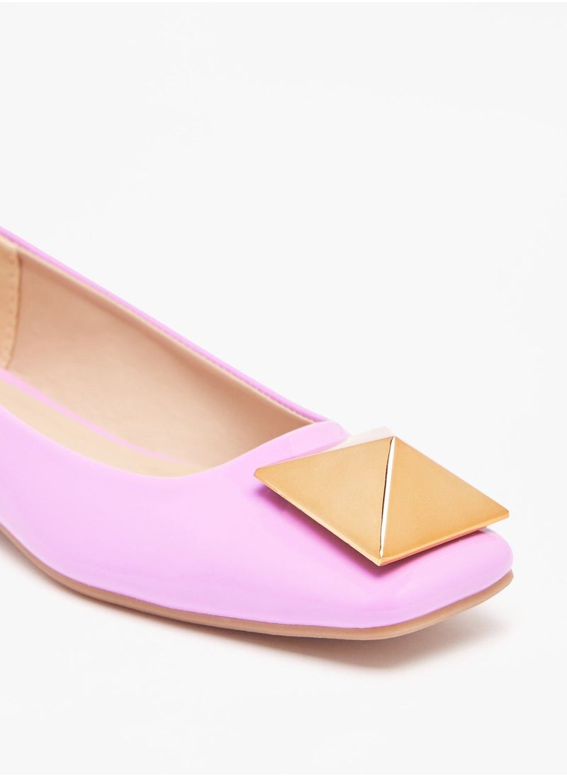 Flora Bella - Flora Bella Embellished Square Toe Ballerina Shoes - Image 1